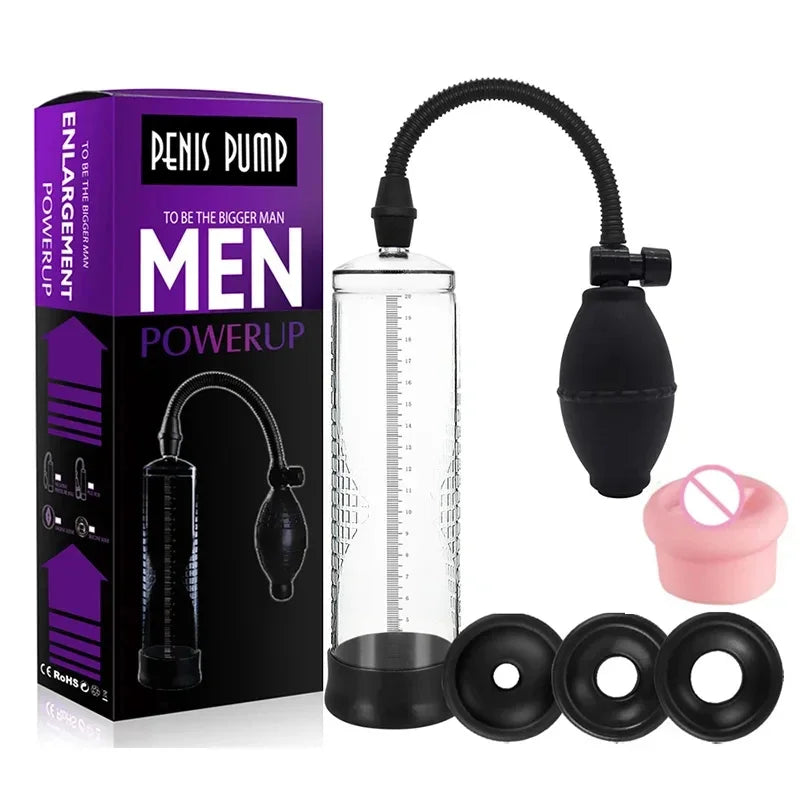 Effective Penis Pump Enlargement Vacuum Dick Extender Men Sex Toy Powerful Vacuum Pump Increase Length Enlarger Adult Product