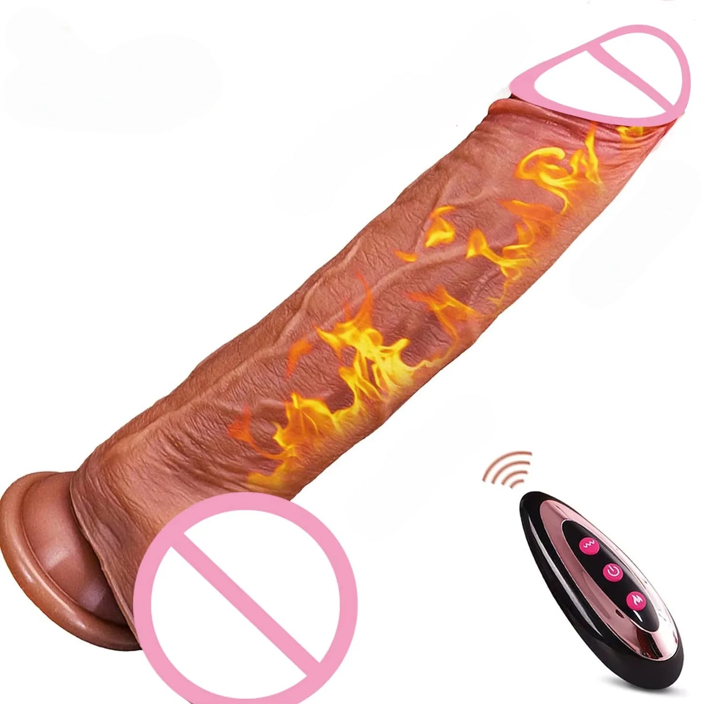 Realistic Dildo Vibrator Heating Big Dick Penis Penetration Anal Telescopic Vibrator Female Vagina Stimulator Sex Toys for Women