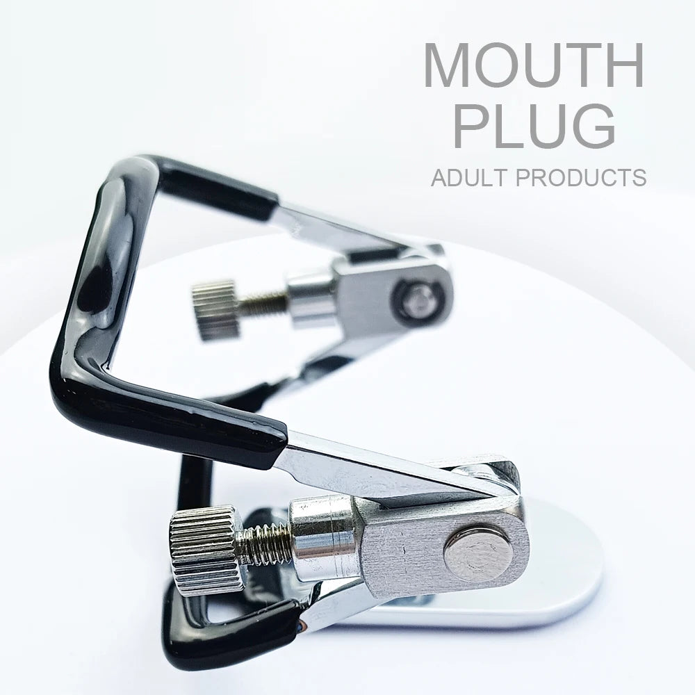 BDSM Stainless steel adjustable mouth plug Slave Deep Throat Gags Restraint Blowjob Gag Mouth bondage Adult Sex Toys for Couples