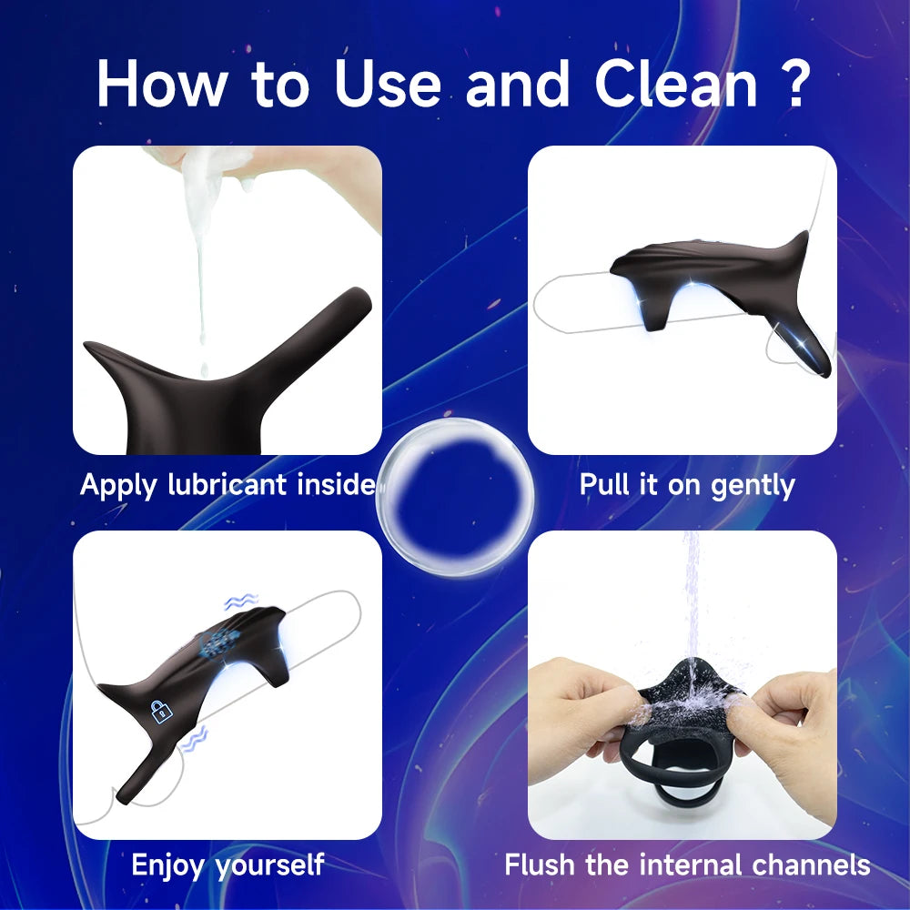 Men's APP Controlled Penis Ring Vibrator Sex Toy Stronger Extended G-Spot Stimulator Vibrating Penis Sleeve Adult Sex Toy