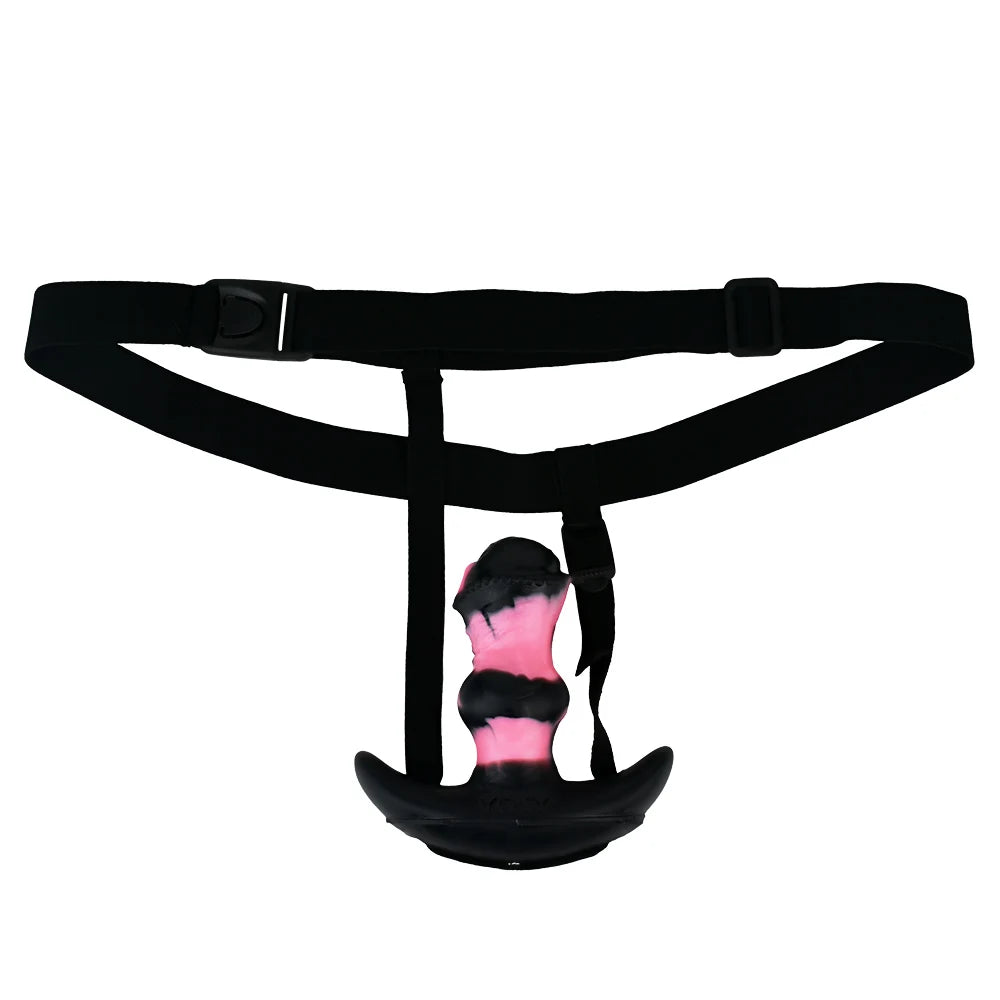 YOCY Mouth Gag Horse Dildo Adjustable Leather Strap on Sex Toy For Couple Game Bondage Muzzles