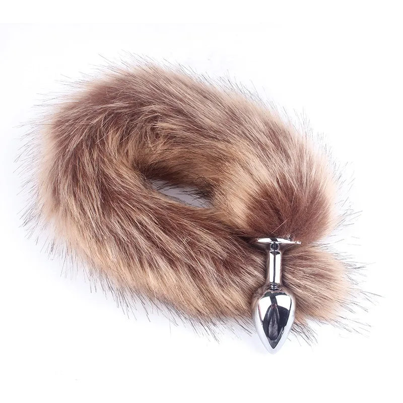 Anal Plug Metal Long Tail Anal Toys Sexy Fox Tail Anal Plug Adult Products Cosplay Sex Toys for Woman Men BDSM Beginner Sex Toys