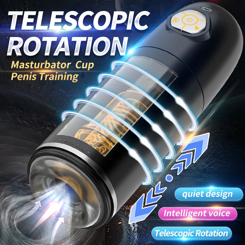 Automatic Male Masturbator APP Controlled Penis Pump with 10 Thrusting & Rotating Electric Pocket Pussy for Men Adult Sex Toys