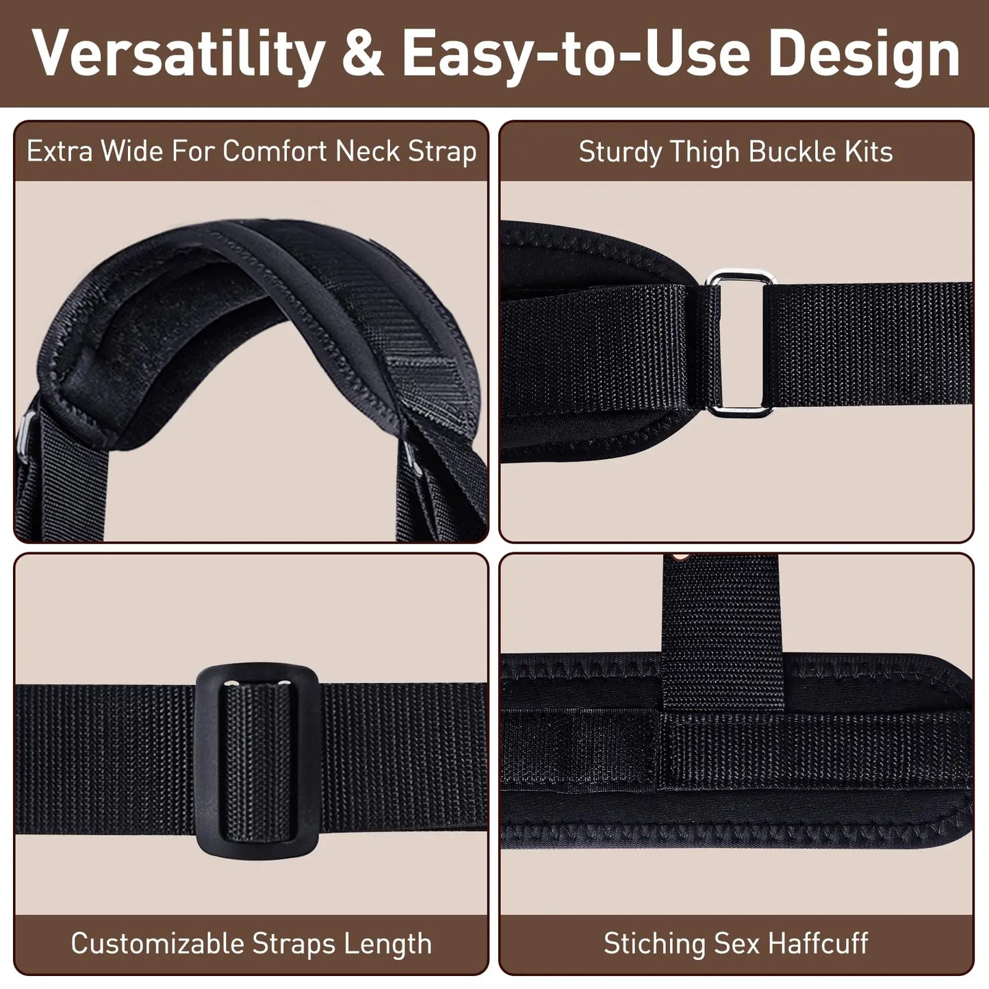 Women Sex Toys BDSM Bondage Restraints Straps Neck to Wrist Thigh/Ankle for Adult Couples SM Games Play Sex Bondage Straps