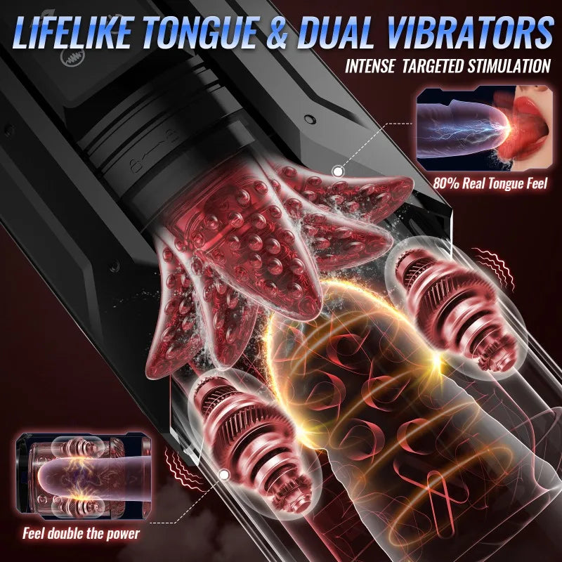 Male Masturbator Sex Toys for Men Penis Pump Stroker Sucking Thrusting Rotating Licking Pocket Pussy Blowjob APP Sex Machine