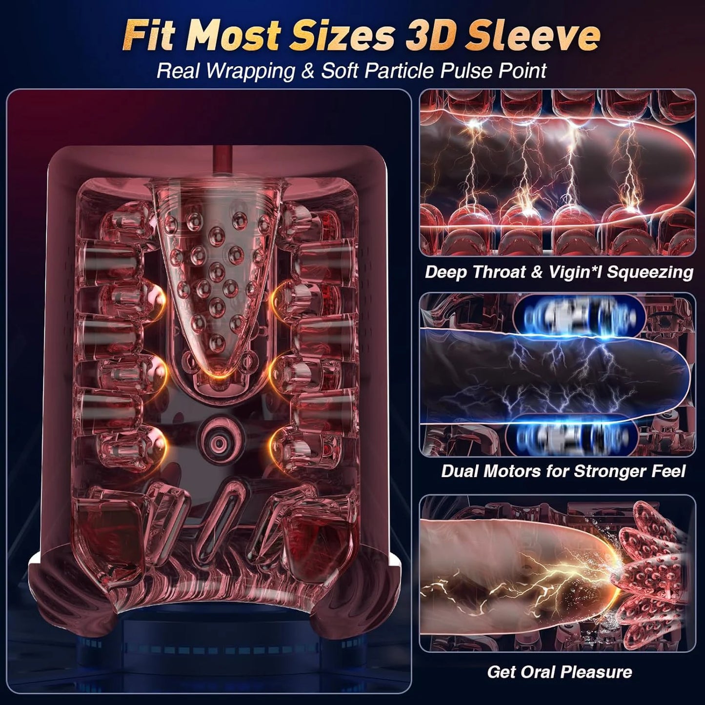 LCD Penis Pump Pocket Pussy Male Masturbator Vacuum Pump Thrusting Rotating Vibrating Sucking 3D Stroker Sex Toys for Man