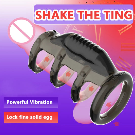 G Spot Stimulator Bullet Vibrator Cock Sleeve Penis Vibrating Ring Ejaculation Delay Strap on Dildo Enlargement Extender adult