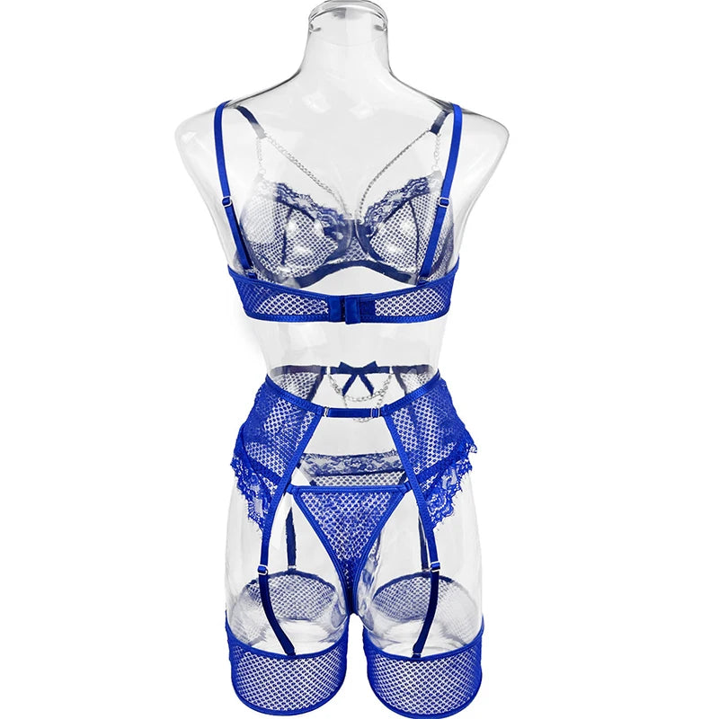 Lingerie Underwear Bras Sets Lace Garter Lingerie Women Underwire Bra And Panty Thongs Ladies Underwear Set