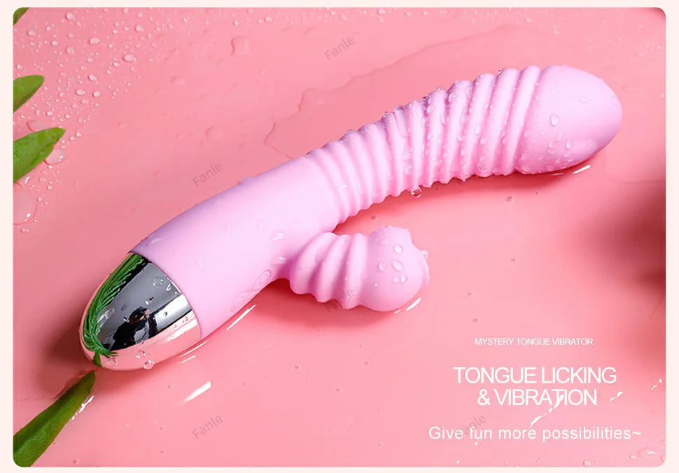 Vibrator For Women 2 In 1 Licking Machine Clitoris Stimulator G-Spot Powerful Vibro Dildo Wand Female Clit Sucker Adult Sex Toys