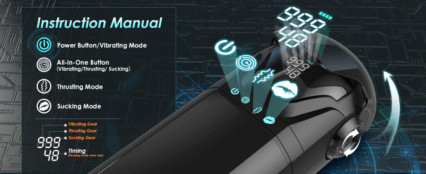Automatic Telescoping Male Masturbator Cup Penis Pump Pocket Pussy with 9 in 1 Suction Vibrating Modes App Controll Sex Toy