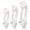 3 Size Reusable Condom Penis Sleeve Cock Ring Penis Extender Male Penis Enlarger Adult Sex Toys for Men
