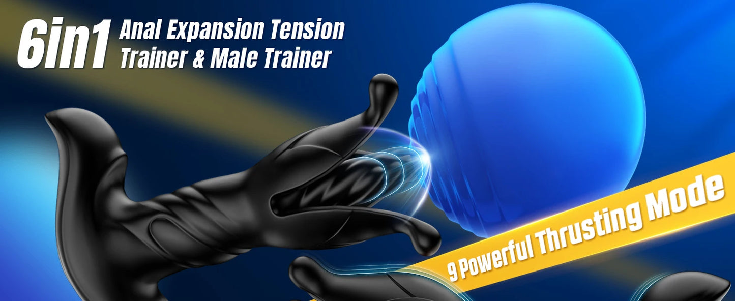 Thrusting Prostate Massager Vibrator Remote Control 9 Tension Shock Flapping Vibrating Anal Butt Plug Sex Toys for Men Women