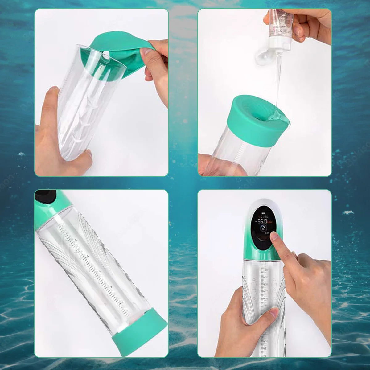Penis Pump Male Sex Toys Electric Vacuum IPX7 Waterproof LCD Display 4 Pressure Levels 9 Suction Training Penis Extender Bigger