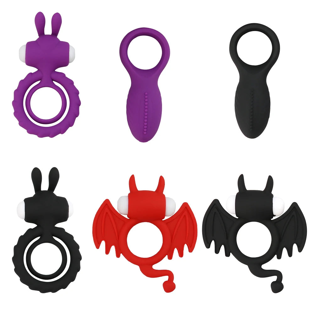 Dual Vibrating Cock Ring Dick Penis Ring Cockring Soft Silicone Adult Sex Toys for Men for Couples Enhancing Harder Erection