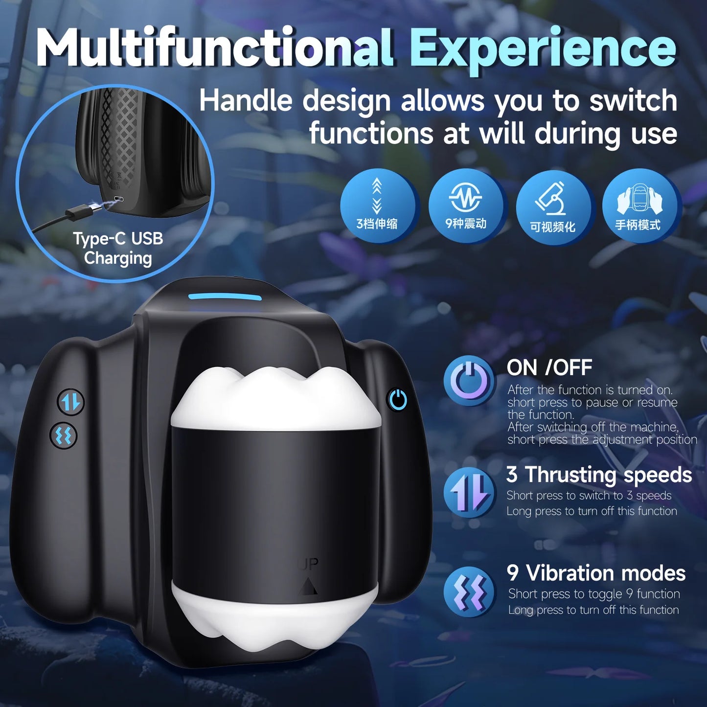 Automatic Sex Machine for Men Telescopic Male Masturbator Cup Vaginal Penetration Pocket Pussy Adult Pleasure Toy