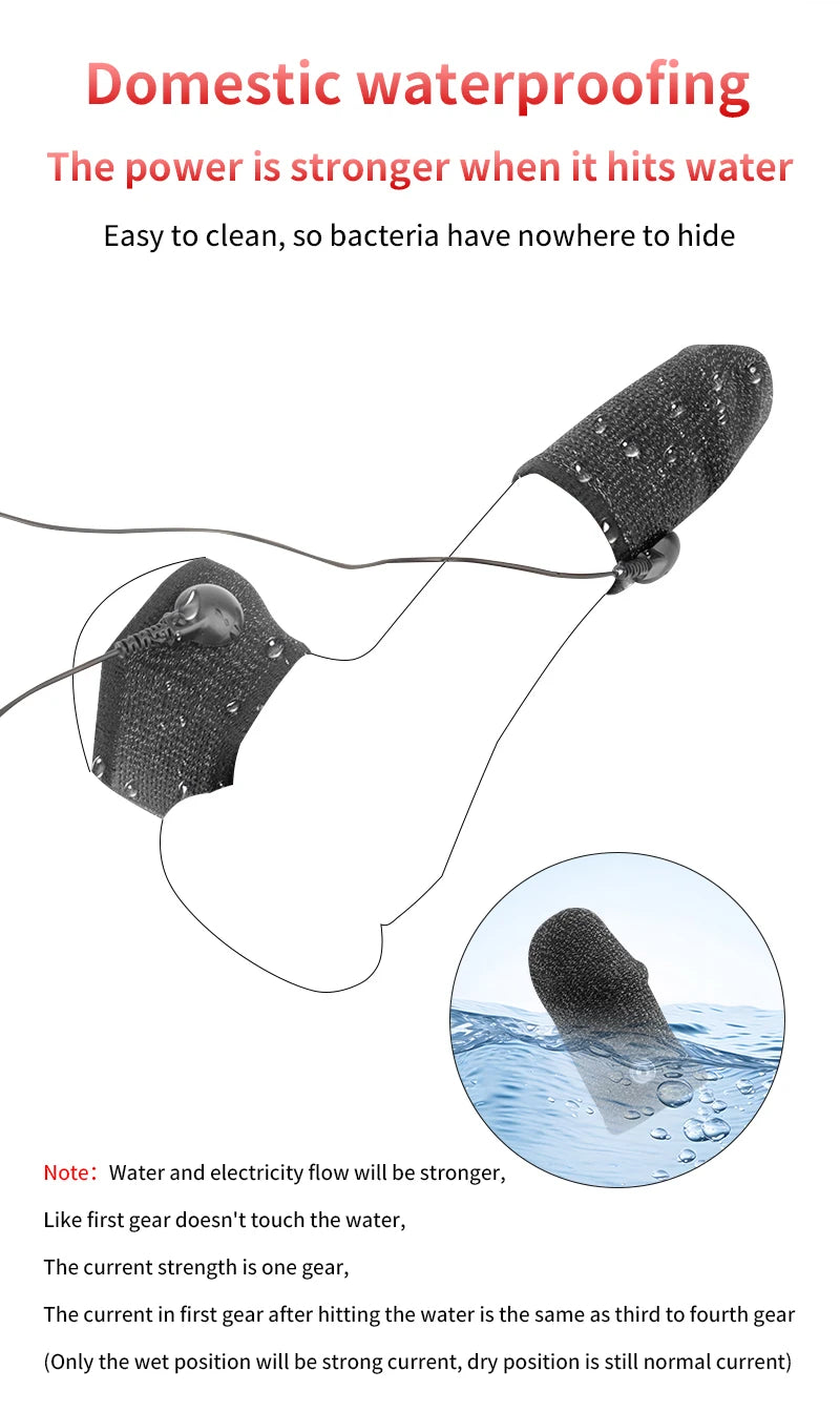 Electric Shock Penis Ring Fabric Massage Scrotum Sleeve Men Dick Testicles Scrotum Chastity Cage Cock Ring Adult Sex Toys