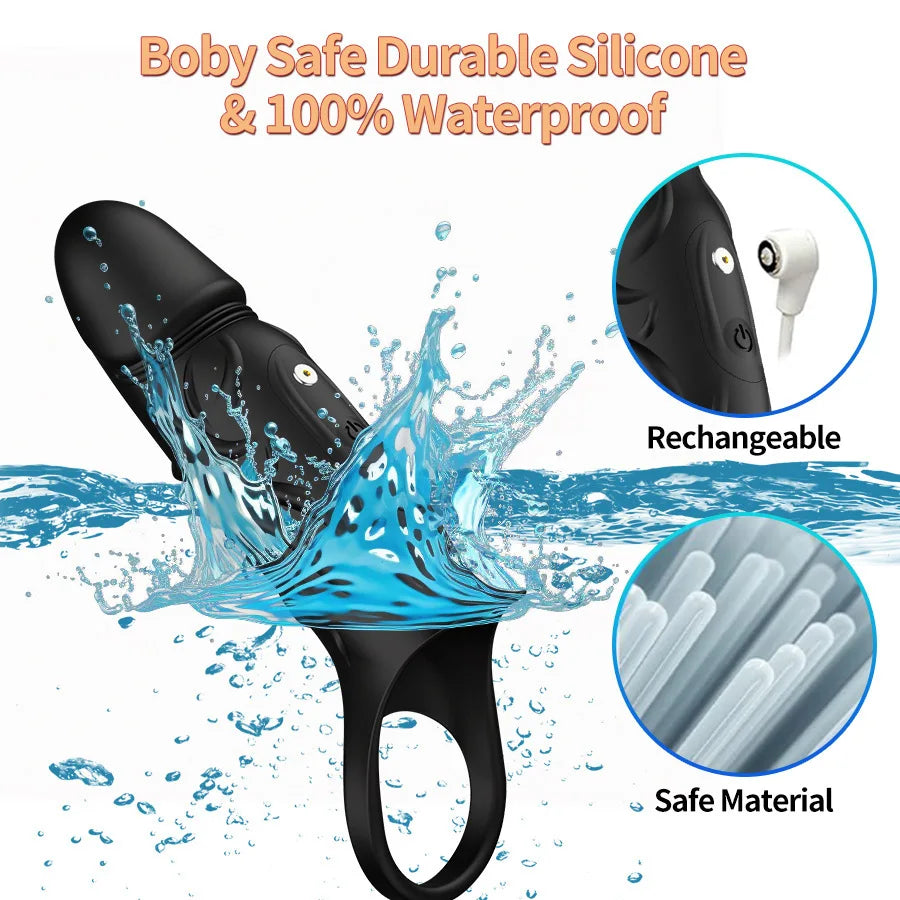 Vibrator Men's Enlargement Thickened Penis Sperm Lock Penile Sexual Crystal Wolf Teeth Set Adult Sex Toy Penis Extender Pump