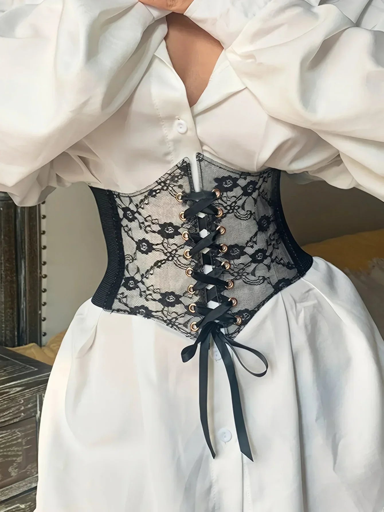 Fashionable Women's Lace-up Corset Belt, Retro Style for Ladies Suitable for Casual Wear and Special Occasions