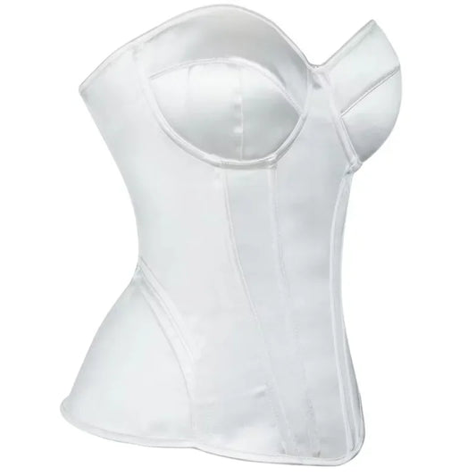 Corsets Bustiers for Women Overbust Corset With Cup Corselet Top Sexy Bridal Costume Long Torso Hourglass Waist Korsett White