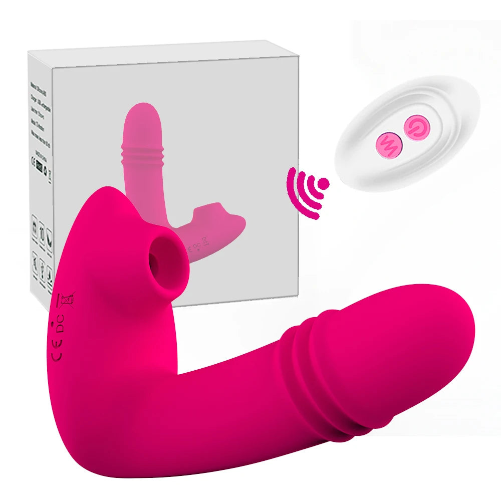 Sucking Vibrators For Women Wireless Remote Control Telescopic Vibrating Dildo Vagina Clitoris Stimulator Sex Toys For Women