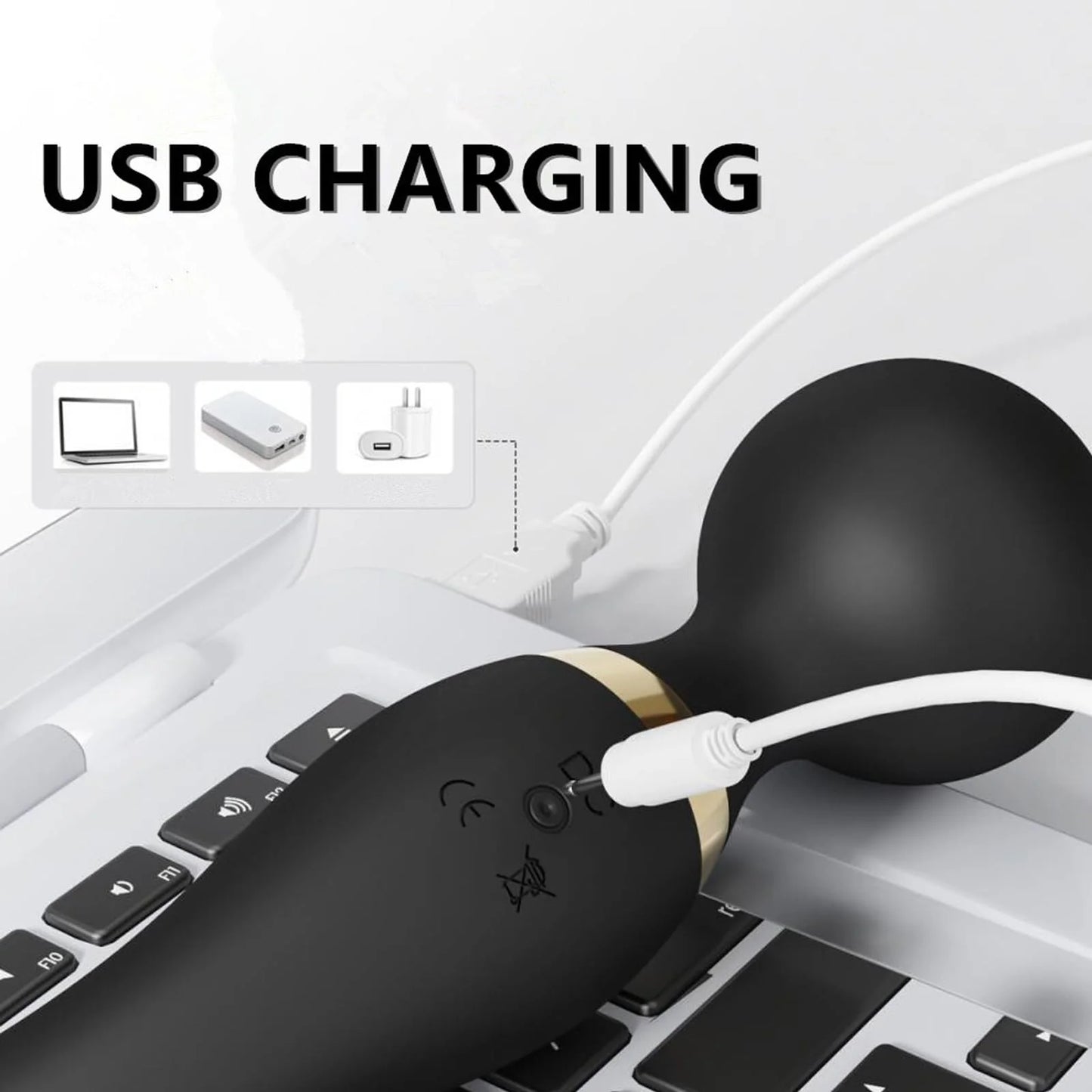 Vibrator Wand,Adult Sex Toy Wand, G Spot Dildo, Clit Vibrator, Sex Vibrators,Clitoris Stimulation,with 8 Speeds & 20 Patterns, F