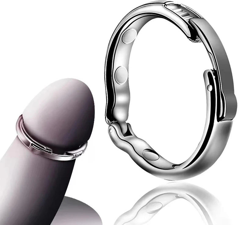 Runyu Metal Penis Ring Circumcision Blocker Glans Cock Ejaculation Delay Training  Semen Lock Ring Adult Sex Toys Aids For Men