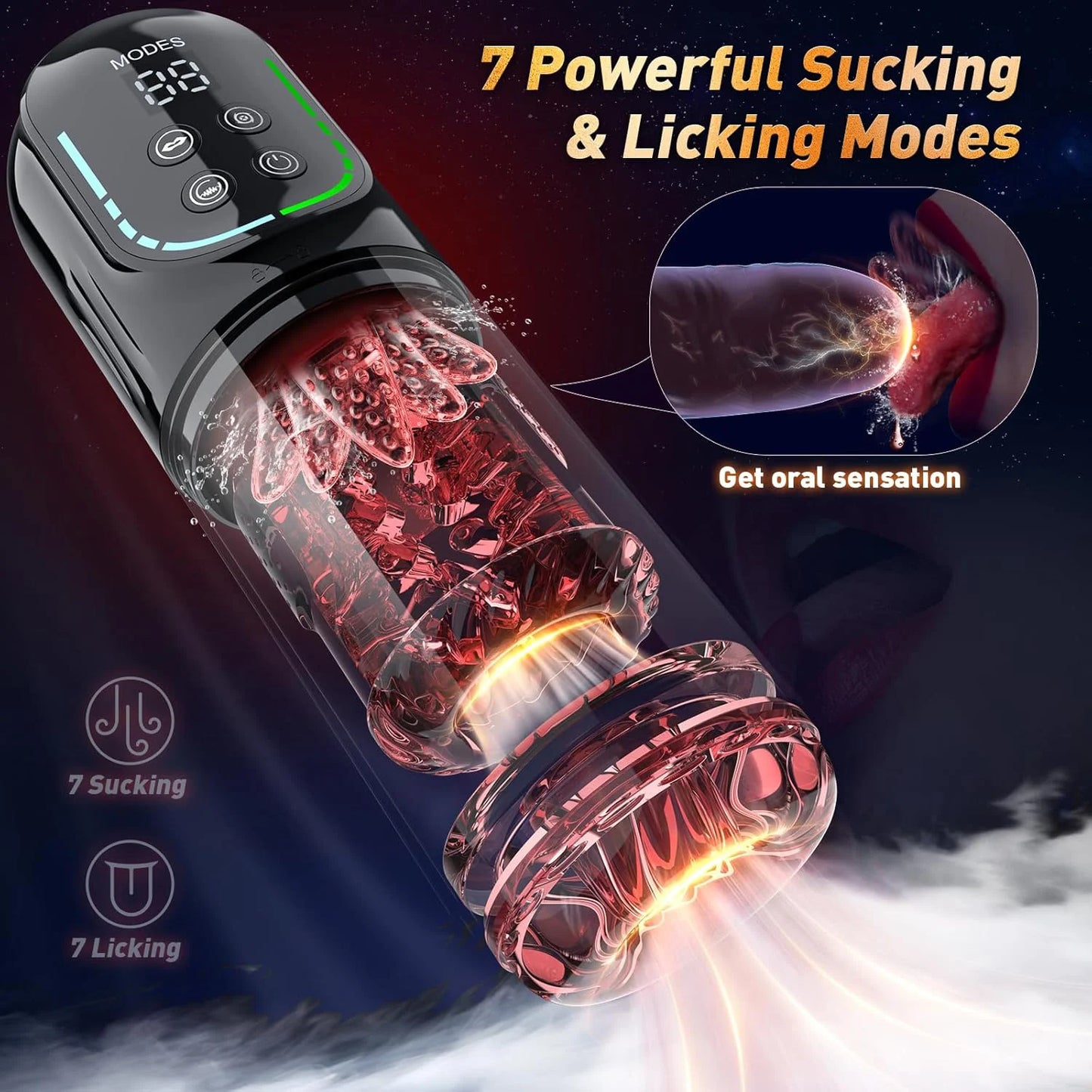 LCD Penis Pump Pocket Pussy Male Masturbator Vacuum Pump Thrusting Rotating Vibrating Sucking 3D Stroker Sex Toys for Man