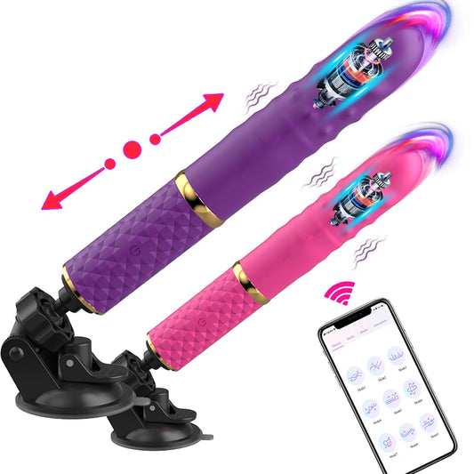 Masturbation Sex Machine for women Automatic App Retractable Vibrator Dildo G-Spot Vaginal Clit Stimulation Massage Adult Produc