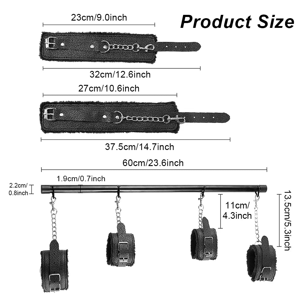 BDSM Neck to Wrist Restraints Bondage Set Adjustable Bondage Set Bed SM Games Play Sex Toys for Women Couples ﻿Adult Goods 18+