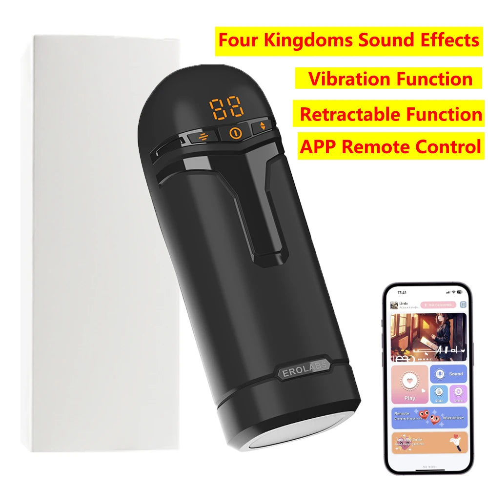 Male Masturbator Penis Pump Sex Toy for Men 9 Sucking & 9 Thrusting & 9 Vibrating APP Controlled Adult Toys Pocket Pussy 18+
