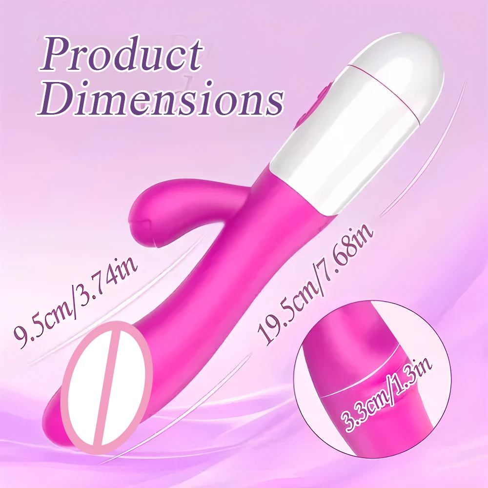 Powerful Rabbit Vibrator Dildo Dual Vibration G Spot Clitoris Stimulation Masturbators Vaginal Massager Adult For Women Sex Toys