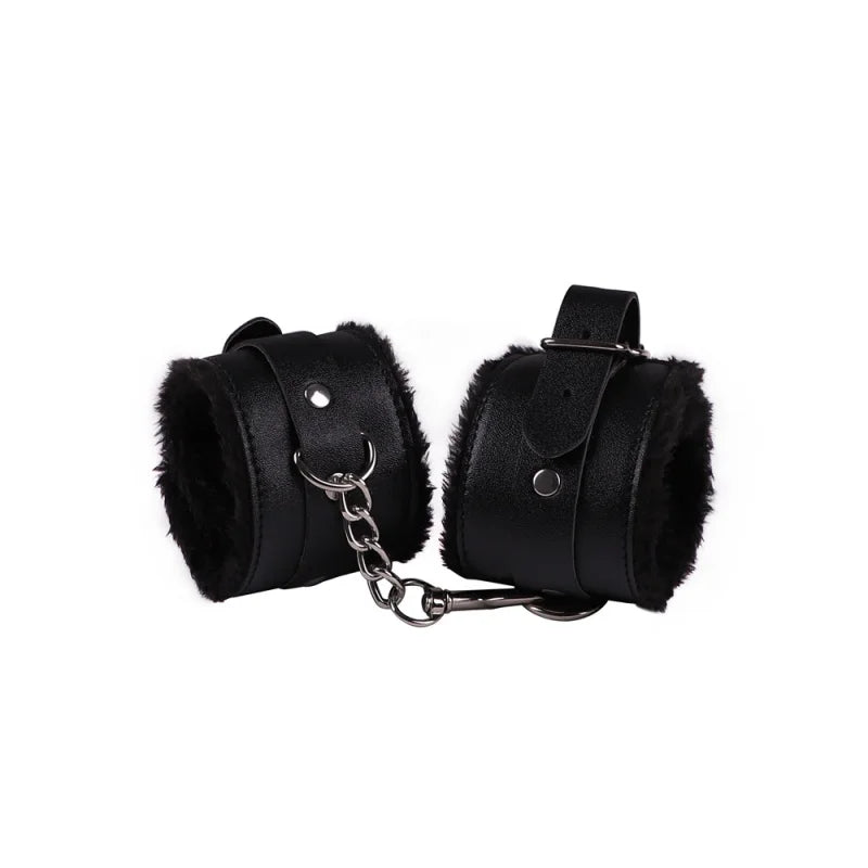 BDSM Set Sexy Leather Plush Erotic Handcuffs Flirt Feather Stick Bondage Kit Exotic Accessories Adult Games Sex Toys For Couples