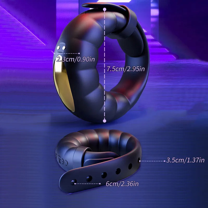 Vibrating Cock Ring Male Sex Toys Powerful Penis Ring Vibrator Adjustable Buckle Adult Sex Toys Games for Men Women Couples