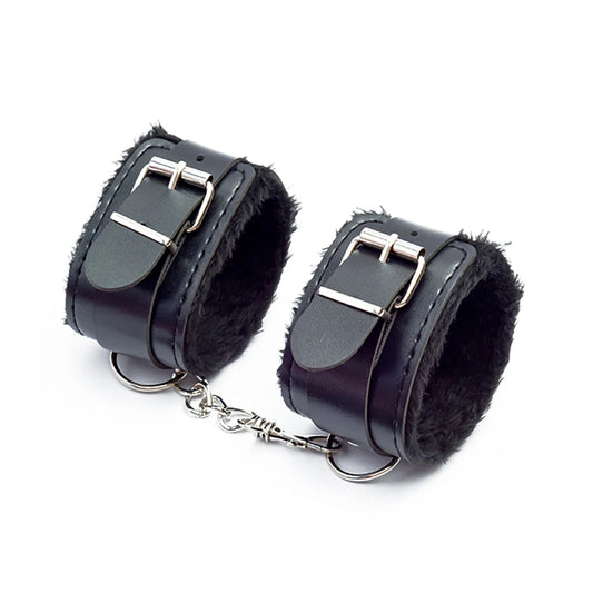 Black plush bondage sex handcuffs sex toy, adult bondage accessories, soft bondage suitable for couples' sex accessories