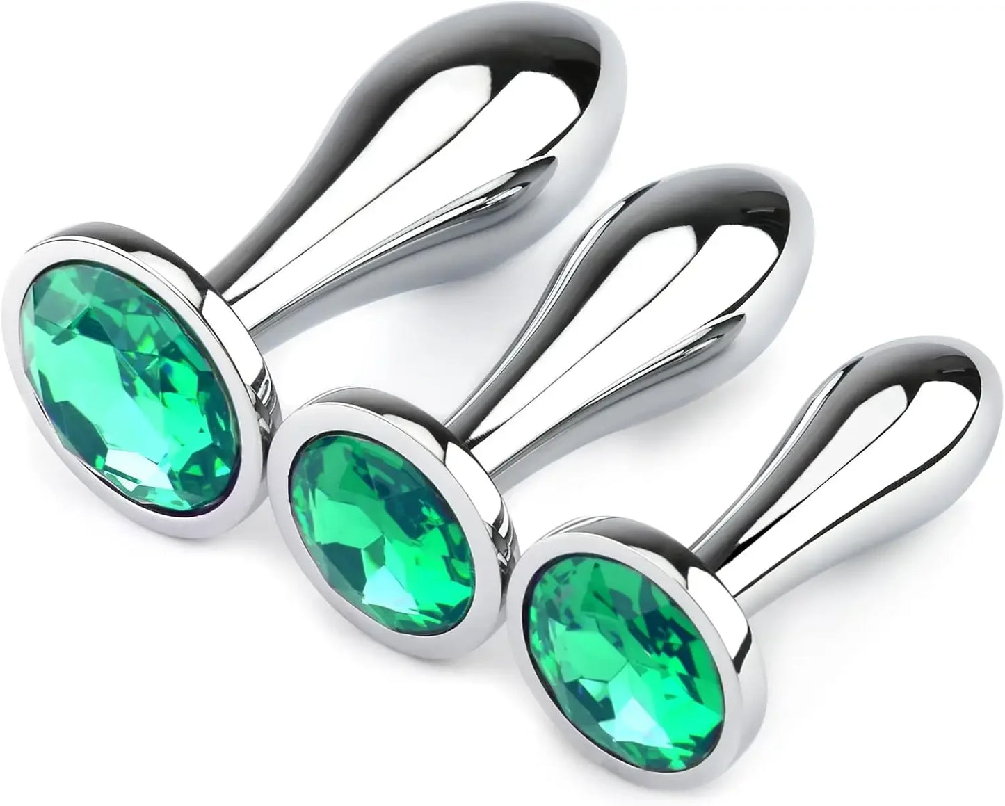 Anal Butt Plug 3Pcs Set Safety Metal Anal Butt Plug Sex Toys with Crystal Diamond Beginner Anal Toys for Adult Unisex Adult Toys