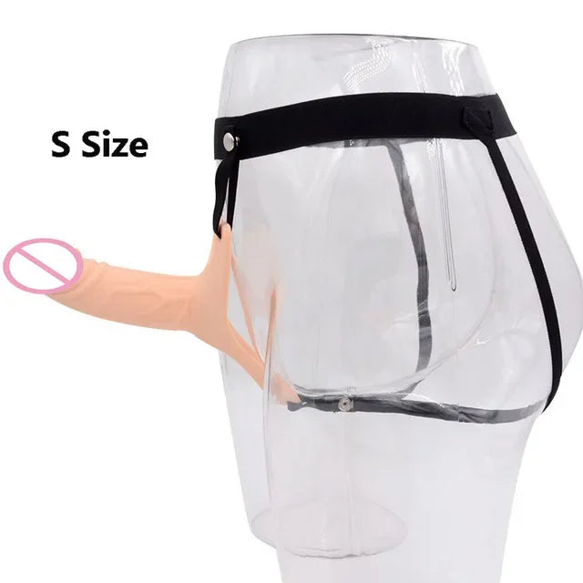 GaGu Hollow Silicone Strapon Dildo For Men Penis Pump Extend Strap On Dildo No Vibration Strap-On Penis Extender With Harness