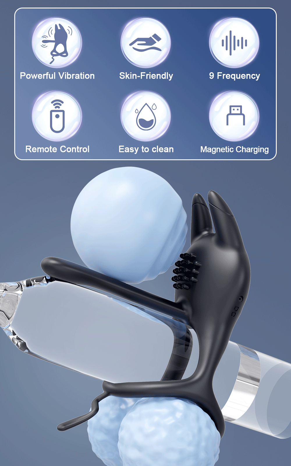 Penis Ring Men Couple Cock Ring Vibrator Ejaculation Delay Vibrating cock Ring Prostate Semen Lock Ring Sex Adult Erotic Toy