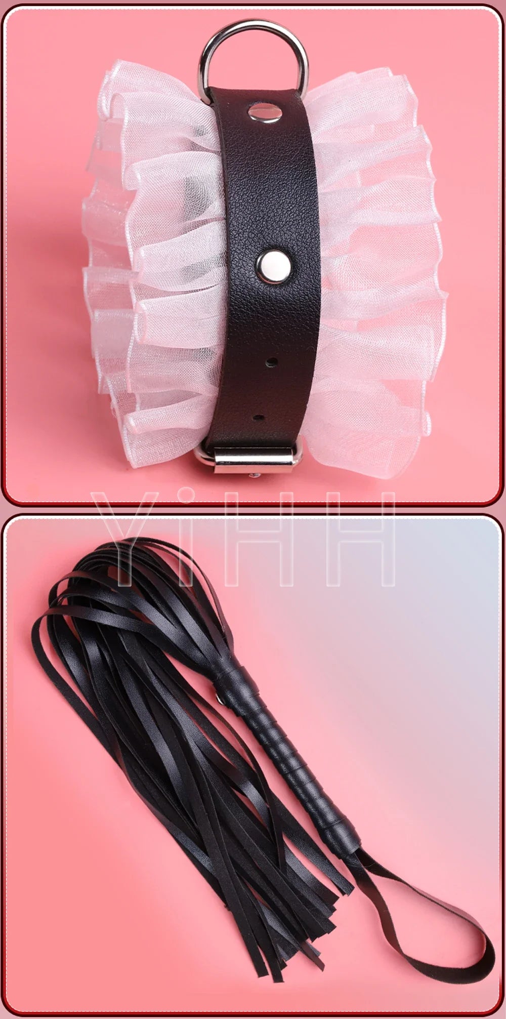 Sexy Leather BDSM Kits Handcuffs Whip Gag Nipple Clamps Lace Sex Bondage Set Sex Games Sex Toys For Couples Erotic Accessories