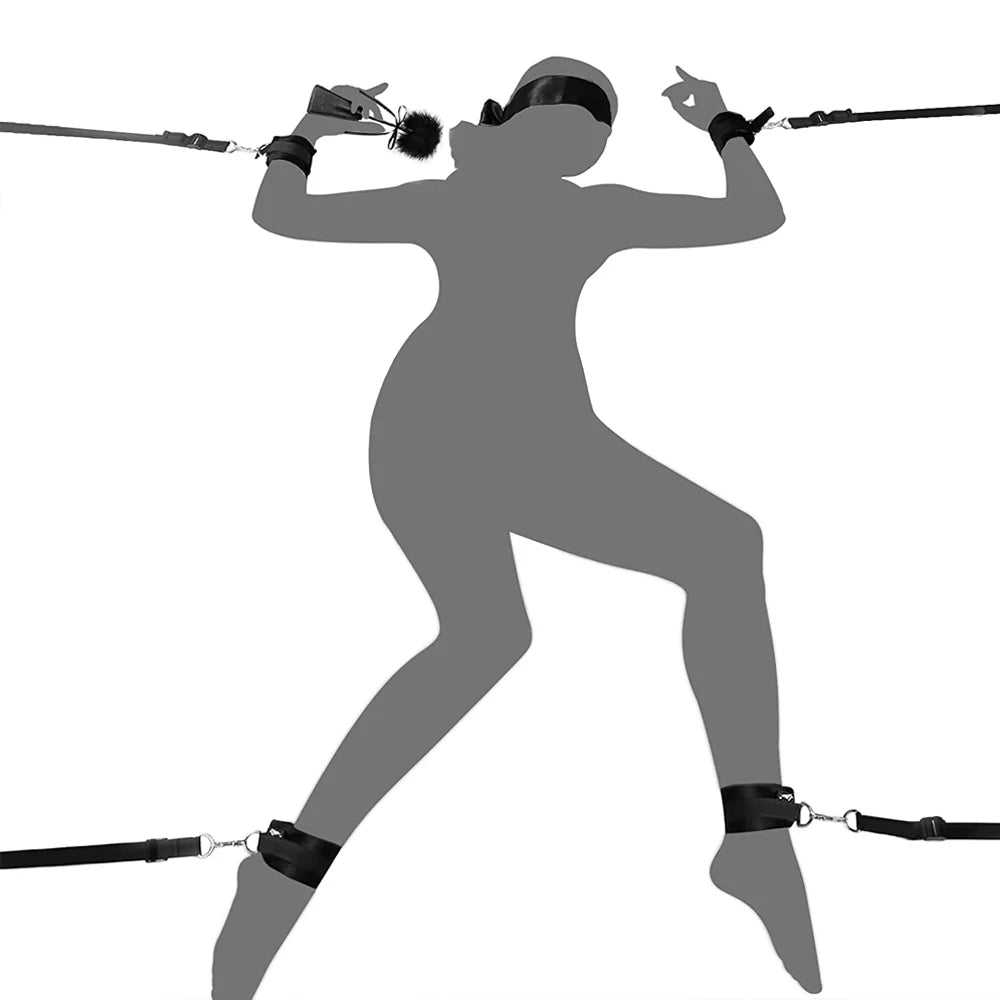 BDSM Neck to Wrist Restraints Bondage Set Adjustable Bondage Set Bed SM Games Play Sex Toys for Women Couples ﻿Adult Goods 18+