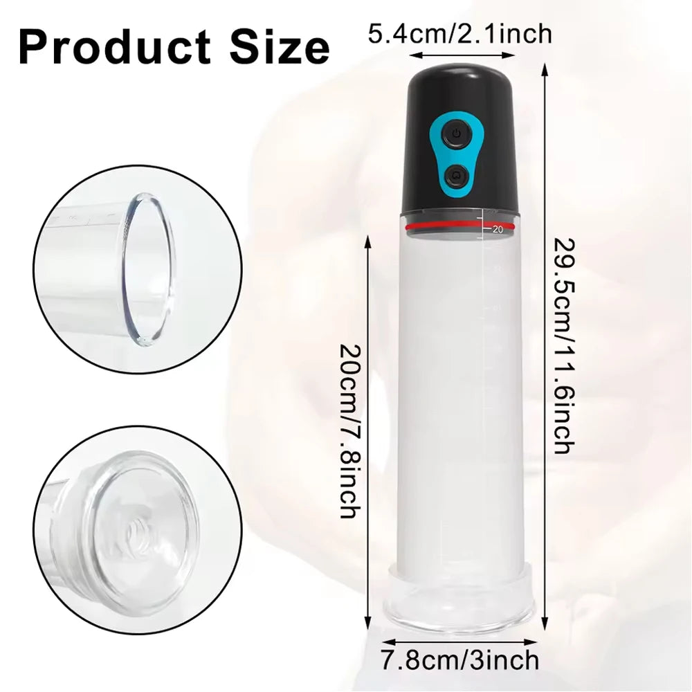 Electric Penis Pump Penis Enlarger Vacuum Pump Sex Toys for Men Penile Bigger Trainer Adult Male Masturbator Penis Enlargement