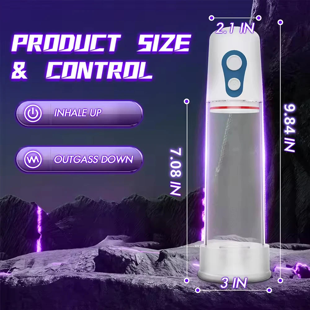 Electric Penis Pump Penis Enlarger Vacuum Pump Sex Toys for Men Penile Bigger Trainer Adult Male Masturbator Penis Enlargement