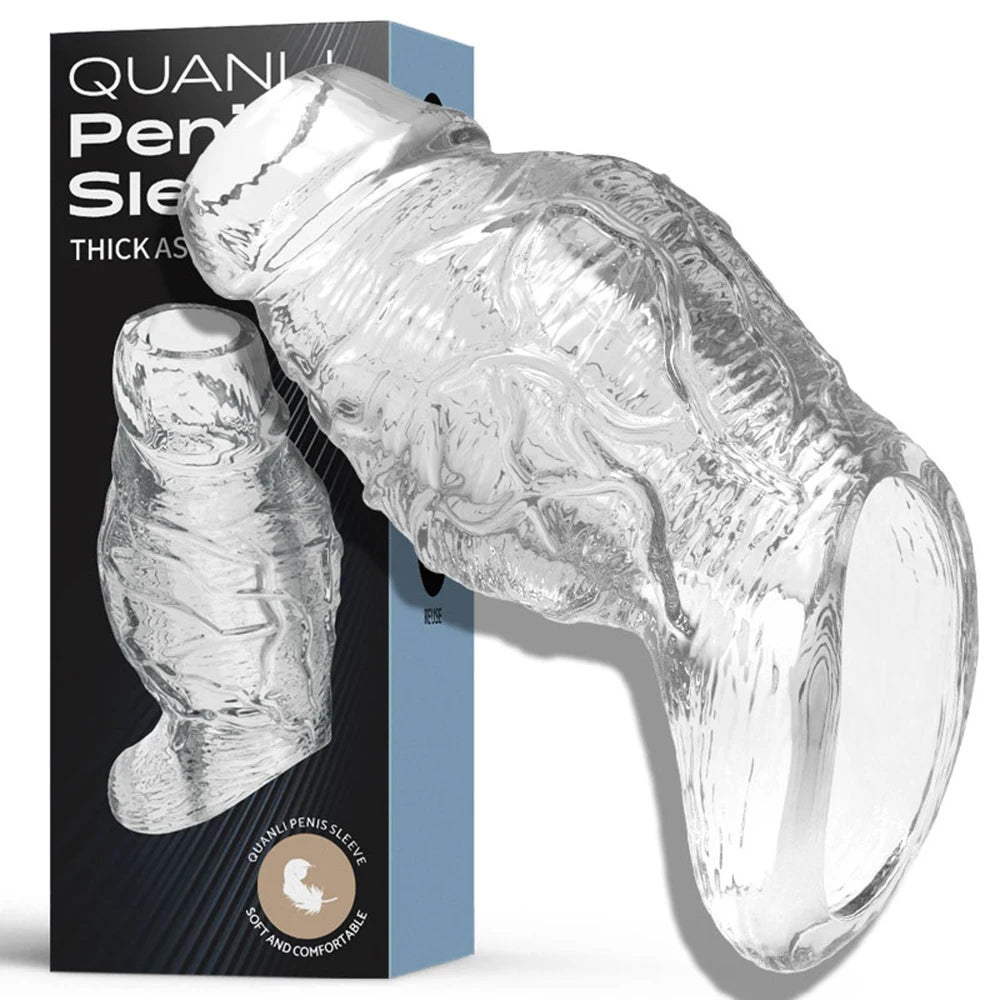 Male Penis Rings Enlargement Cock Sleeve Condoms Delay Ejaculation Stronger Erection Dick Dildo Adult Sex Toys for Men Couple