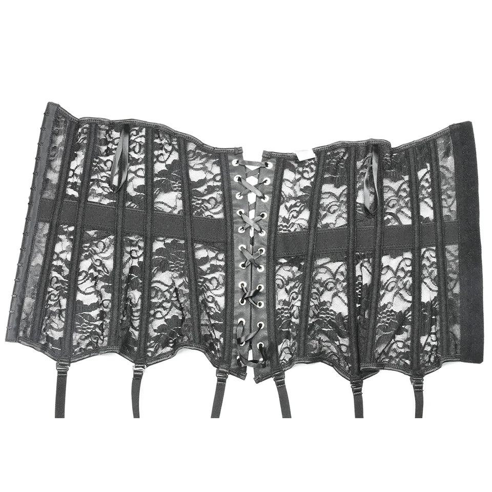 Corset Sexy Gothic Clothing Underbust Bustiers Lace Slimming Sheath Corsage Modeling Strap Waist Bodice for Women Plus Size