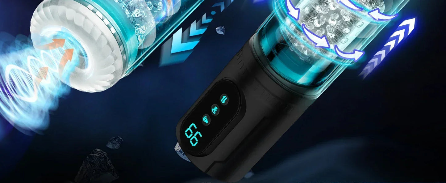 Automatic Telescoping Male Masturbator Cup Penis Pump Pocket Pussy with 9 in 1 Suction Vibrating Modes App Controll Sex Toy