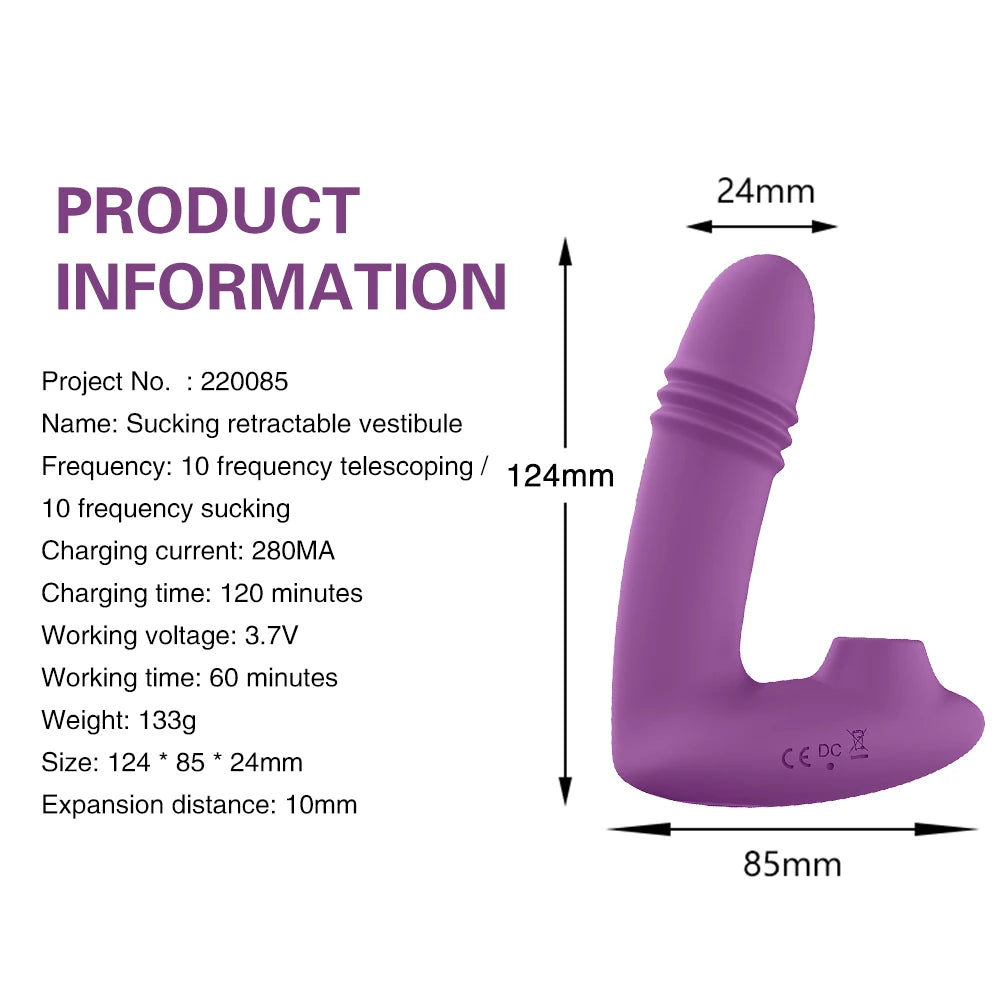 Sucking Vibrators For Women Wireless Remote Control Telescopic Vibrating Dildo Vagina Clitoris Stimulator Sex Toys For Women