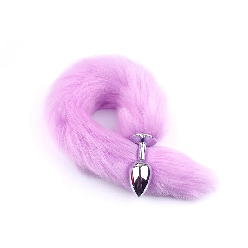 Anal Plug Metal Long Tail Anal Toys Sexy Fox Tail Anal Plug Adult Products Cosplay Sex Toys for Woman Men BDSM Beginner Sex Toys
