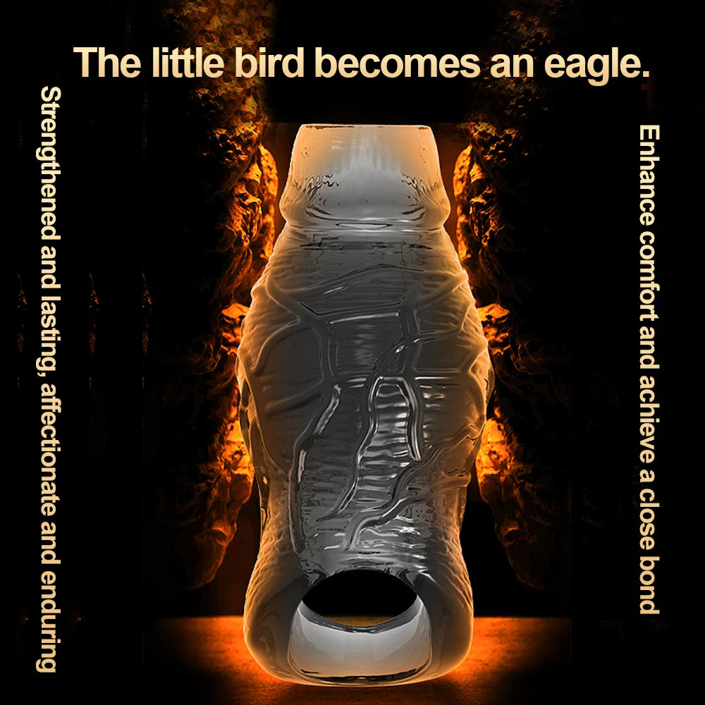 Male Penis Rings Enlargement Cock Sleeve Condoms Delay Ejaculation Stronger Erection Dick Dildo Adult Sex Toys for Men Couple