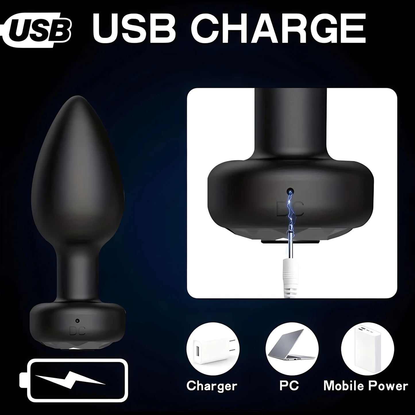 Anal Plug Vibrator for Men/Female Wireless Remote Control Butt Plug Portable Massager Dildo Vibration Sex Toys for Adult Toys