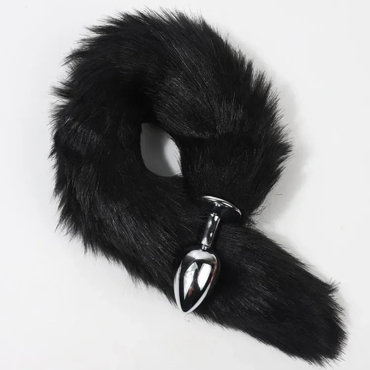 Anal Plug Metal Long Tail Anal Toys Sexy Fox Tail Anal Plug Adult Products Cosplay Sex Toys for Woman Men BDSM Beginner Sex Toys