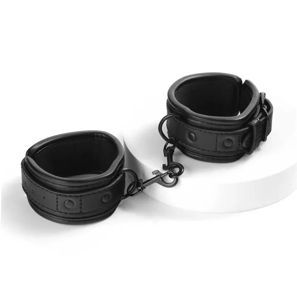 Neck-to-Wrist BDSM Bondage Restraints Kit – Couples Sex Toys with Chain Leash, Handcuffs & Collar for Slave Role Play
